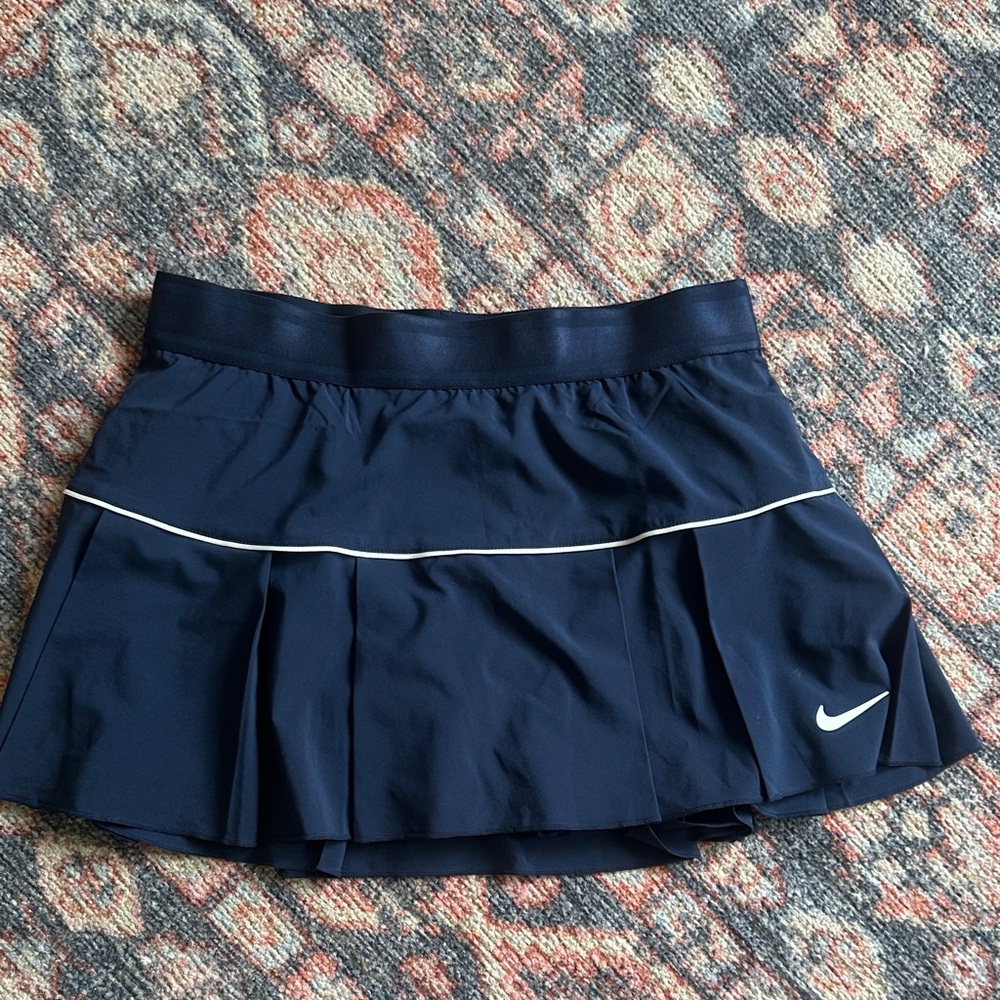 Nike Dark Blue Pleated Skirt with White Trim